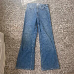 PAIGE Blue Flare Wide Leg Jeans Mid Rise Casual Denim Classic 26